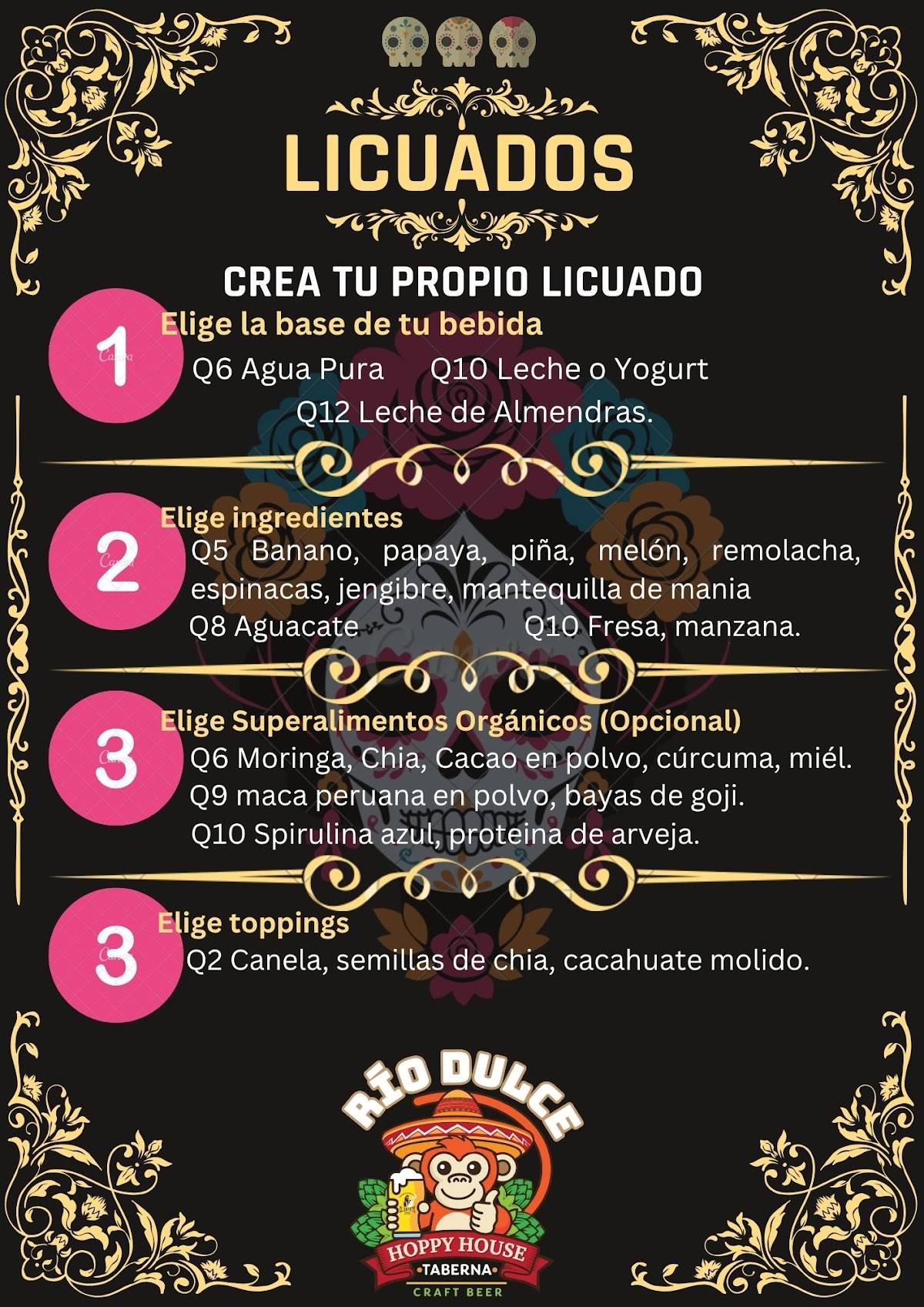 Hoppy House Taberna Río Dulce меню