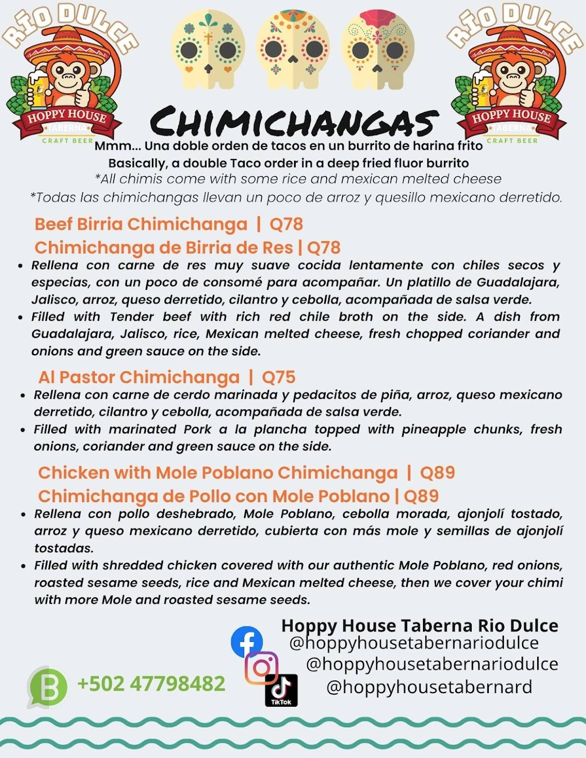 Hoppy House Taberna Río Dulce меню