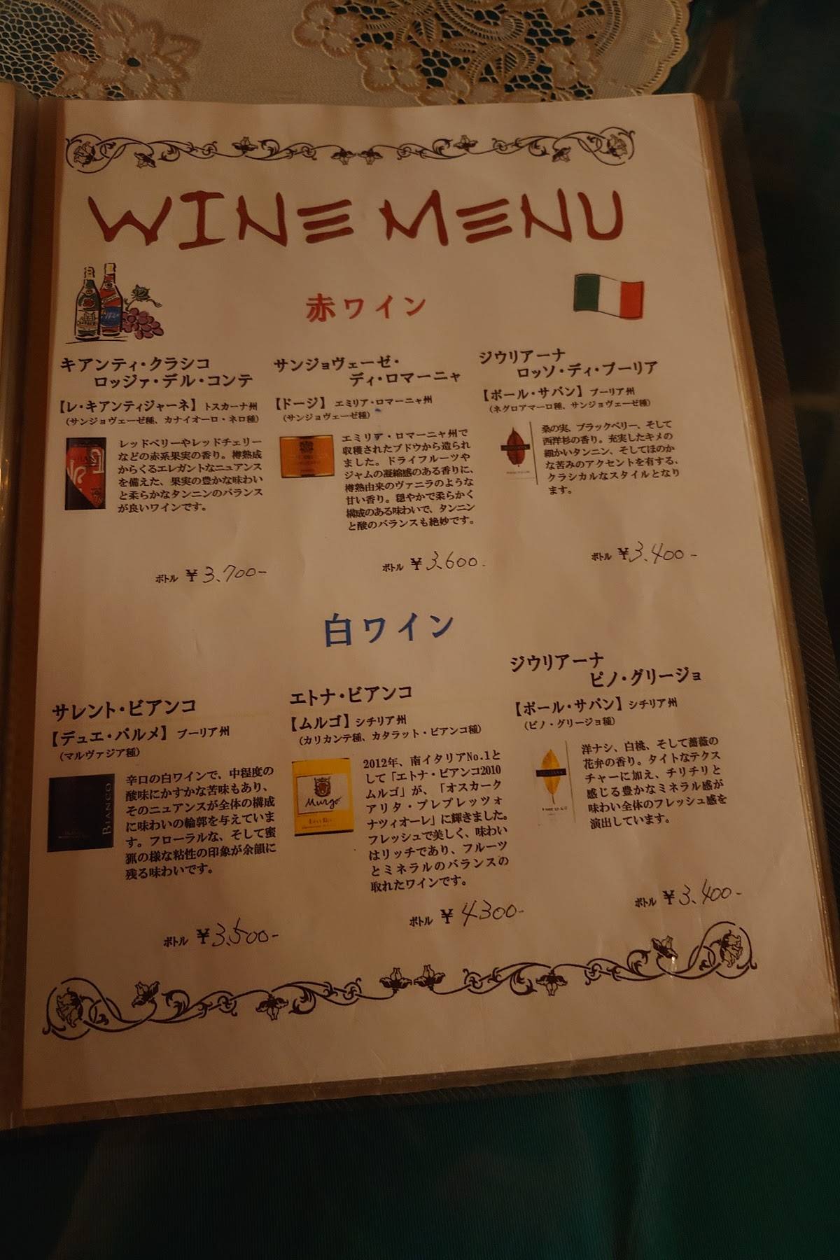 ITALIANBAR DE ROSA меню