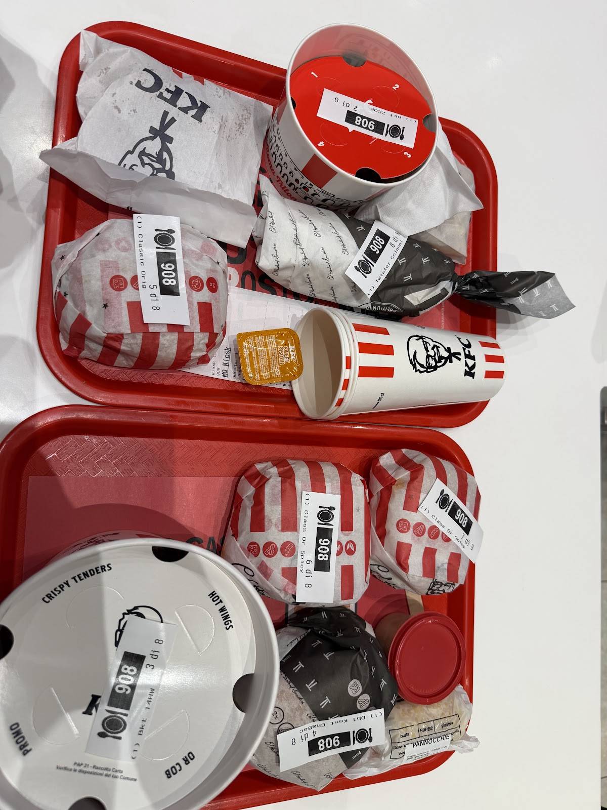 KFC меню