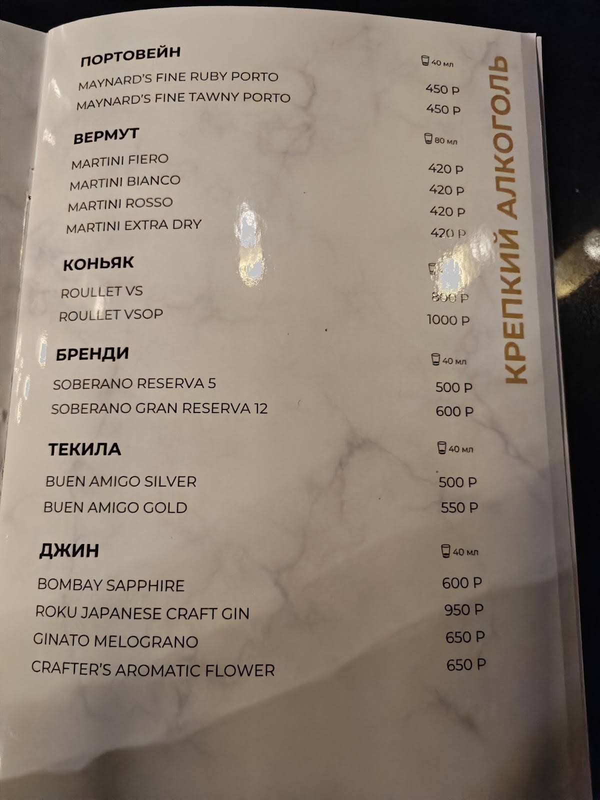 Квартира 8 меню