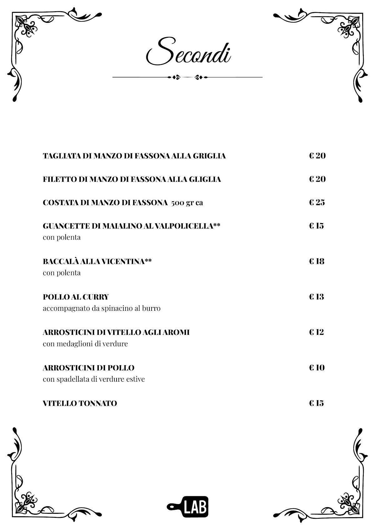 LABISTROT меню