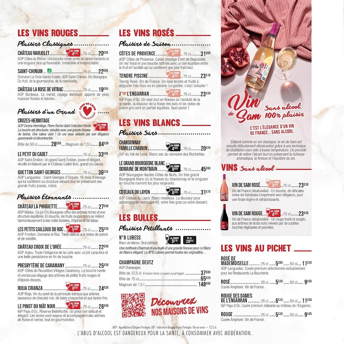 Restaurant La Boucherie меню