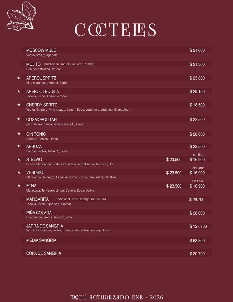 La Fermata Pizzería & Trattoria меню