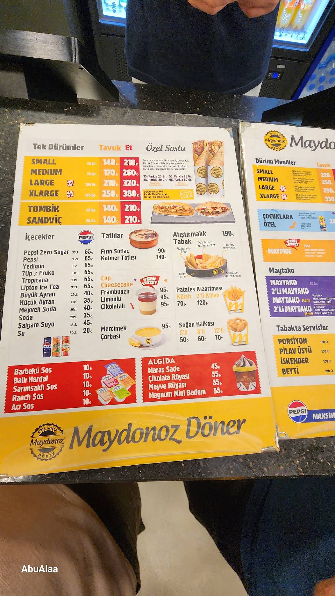 Maydonoz Döner Rize меню