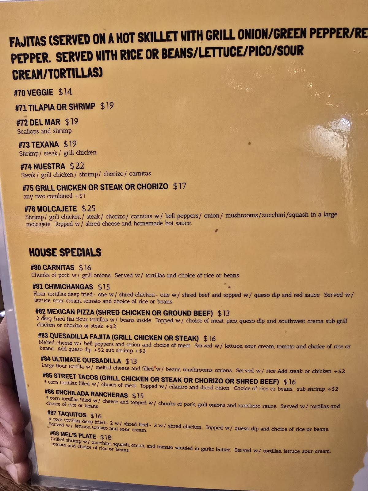 Nuestra Casa Mexican Restaurant меню