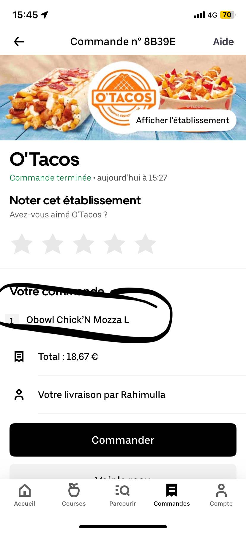 O'Tacos меню