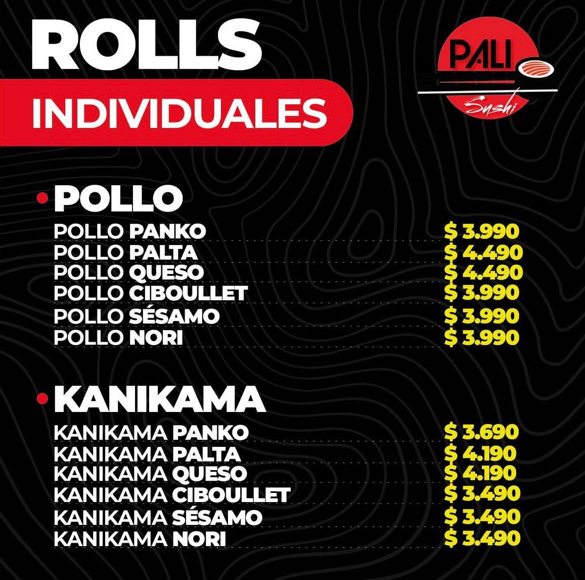 Pali Sushi меню