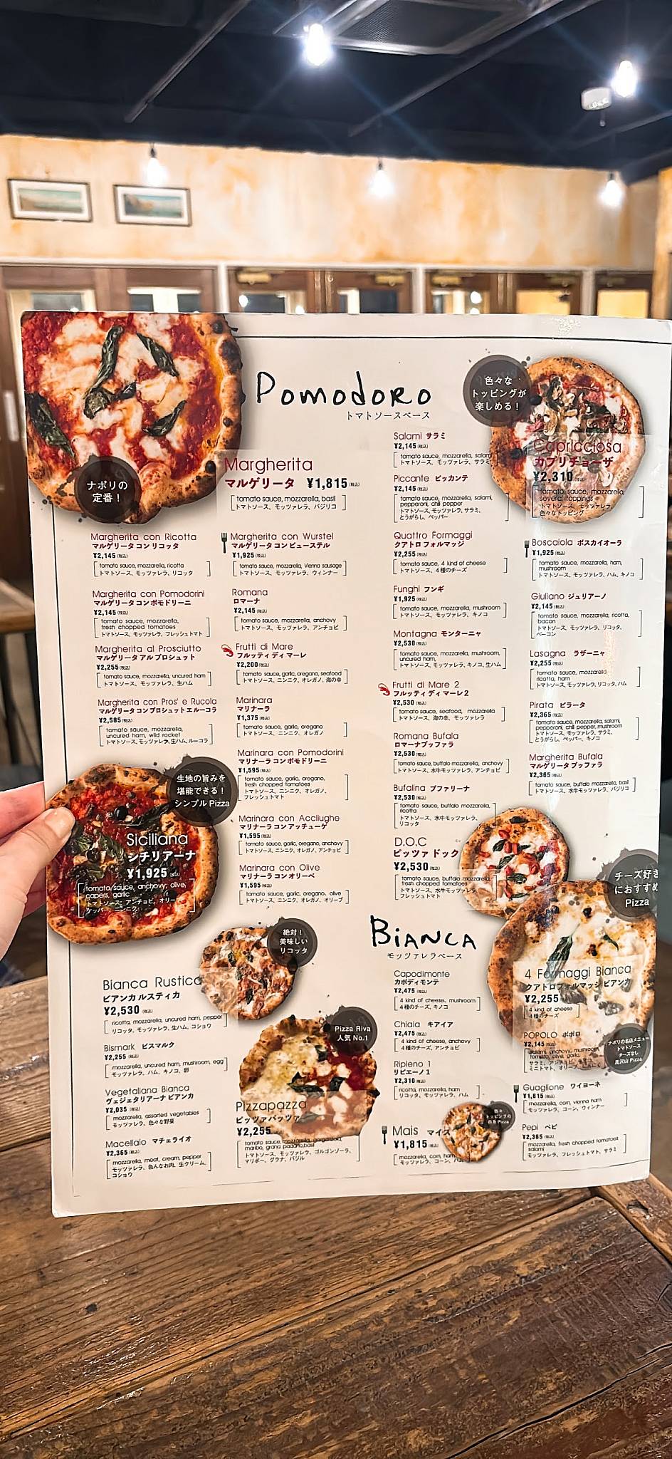 Pizza Riva меню