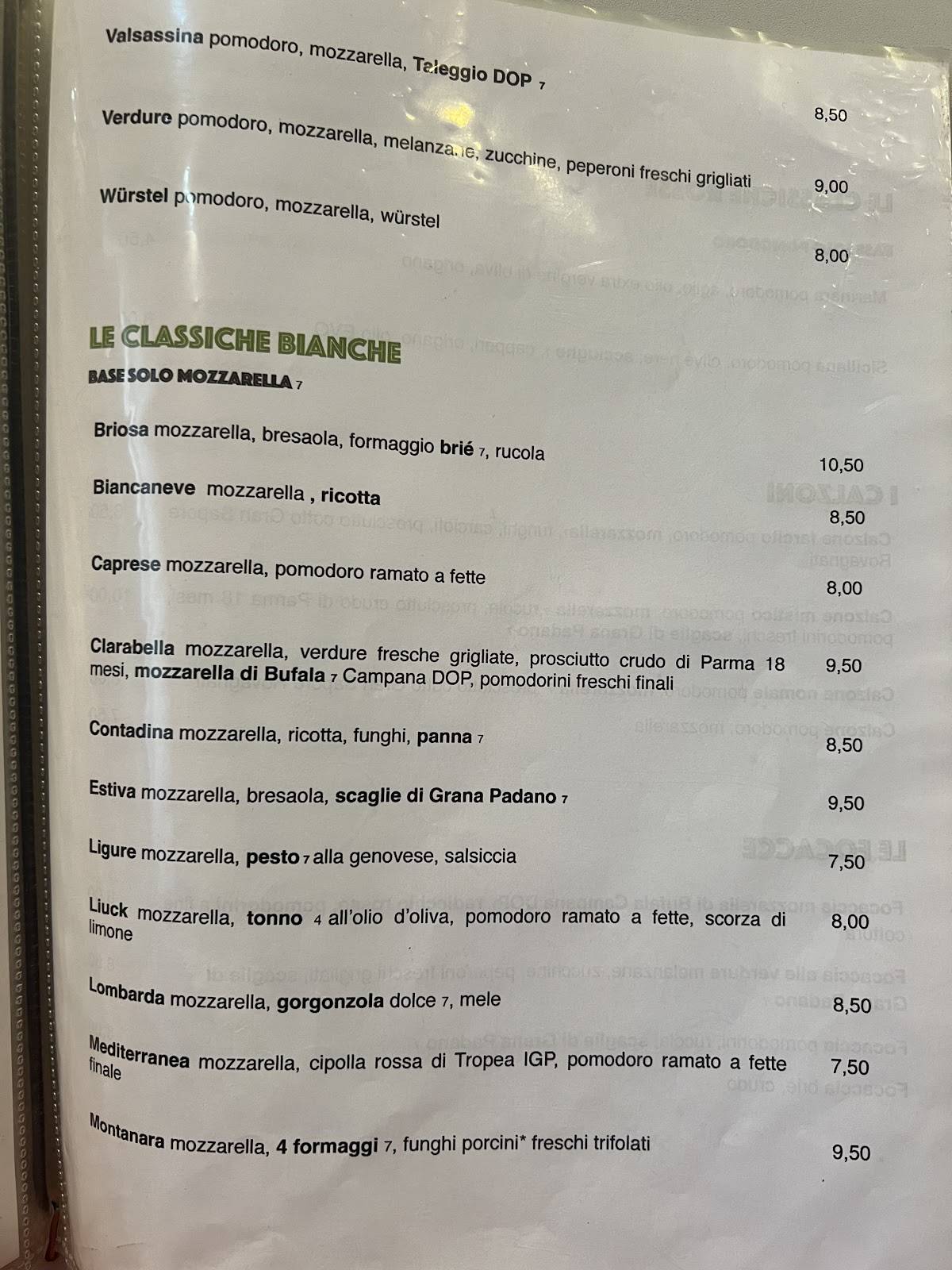Pizzeria D'Este меню
