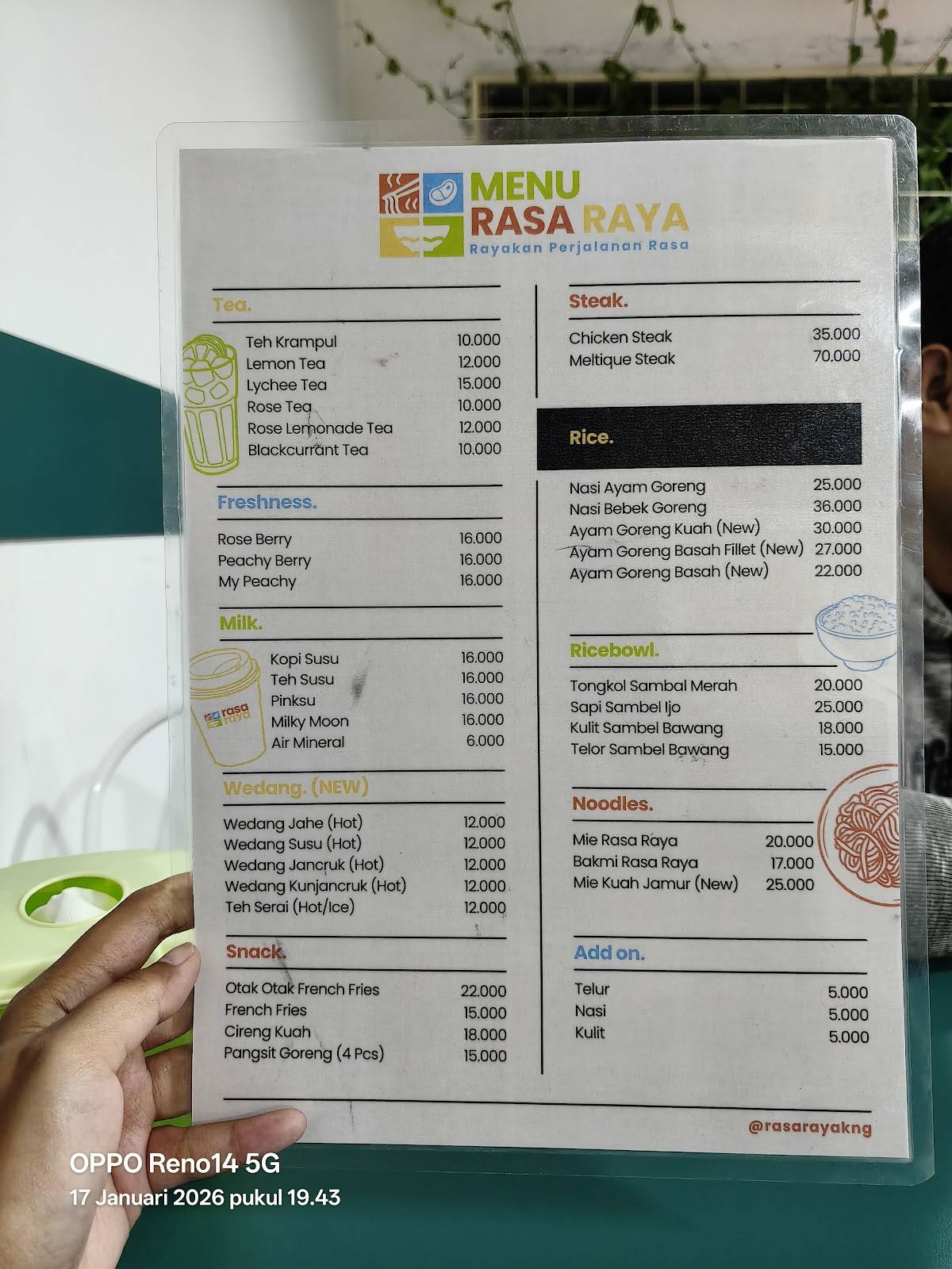 Rasa Raya Kuningan меню