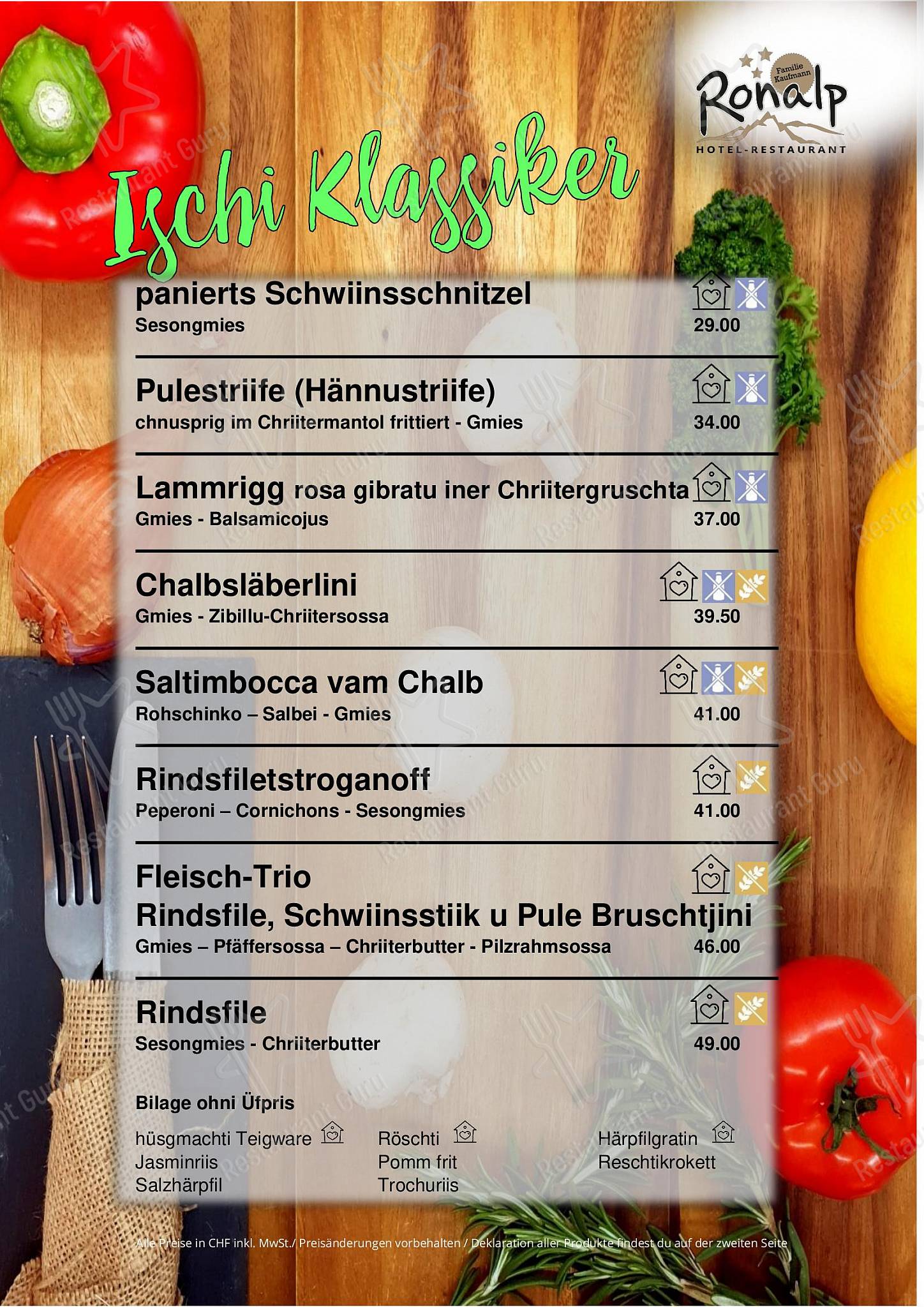 Restaurant Ronalp в Бюрхене - Wine Menu