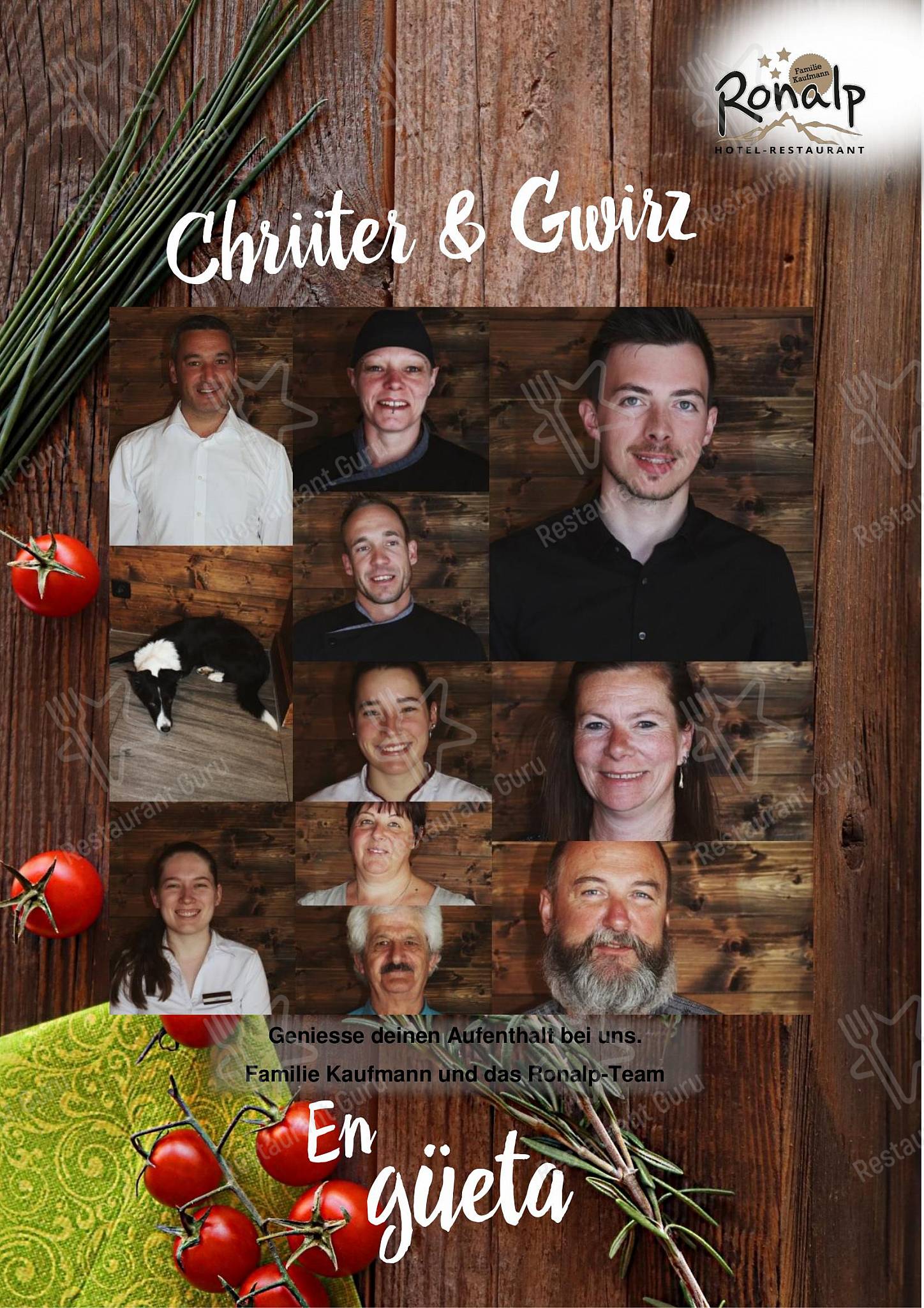 Wine Menu ресторана Restaurant Ronalp в Бюрхене