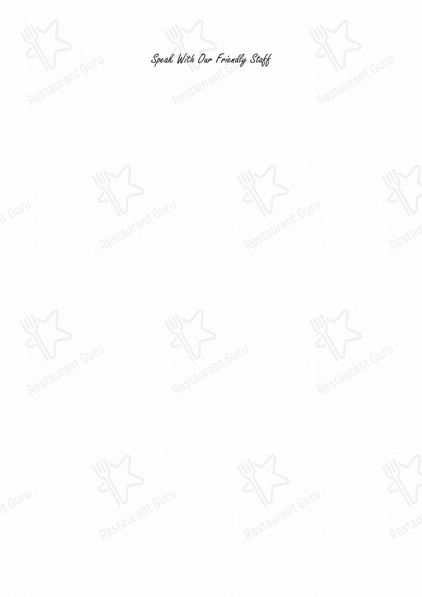 Меню ресторана Rustons - Основное меню