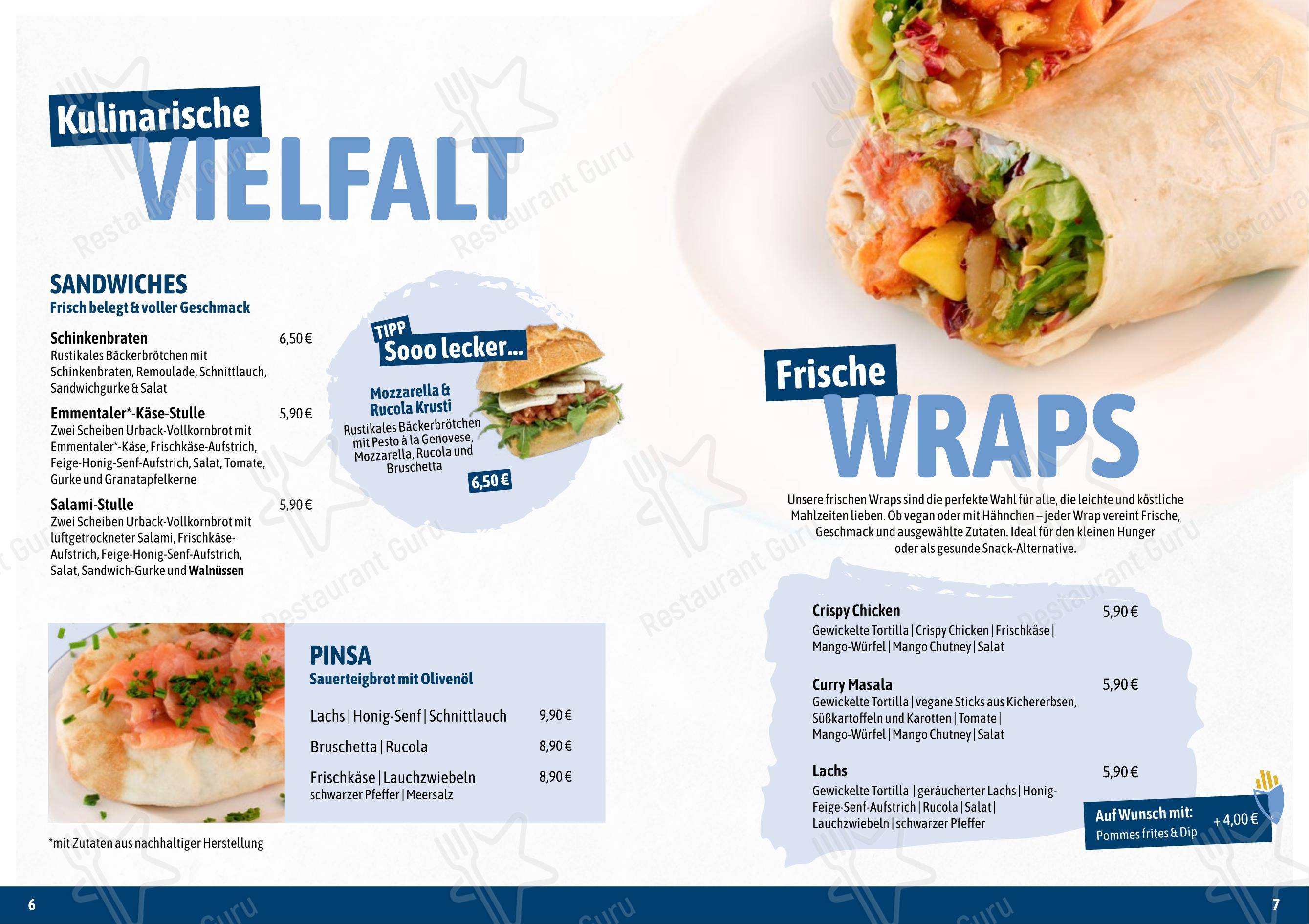 Основное меню ресторана Restaurant Strandlust