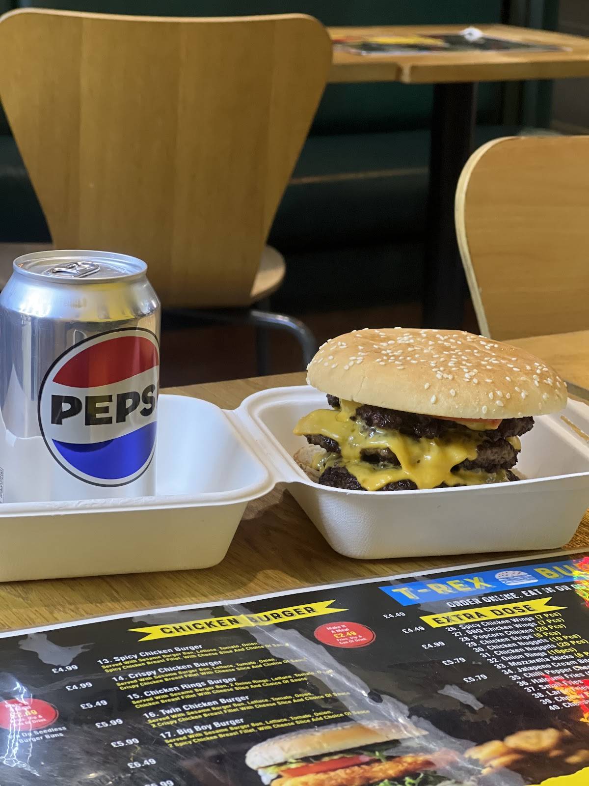 T-Rex Burger меню