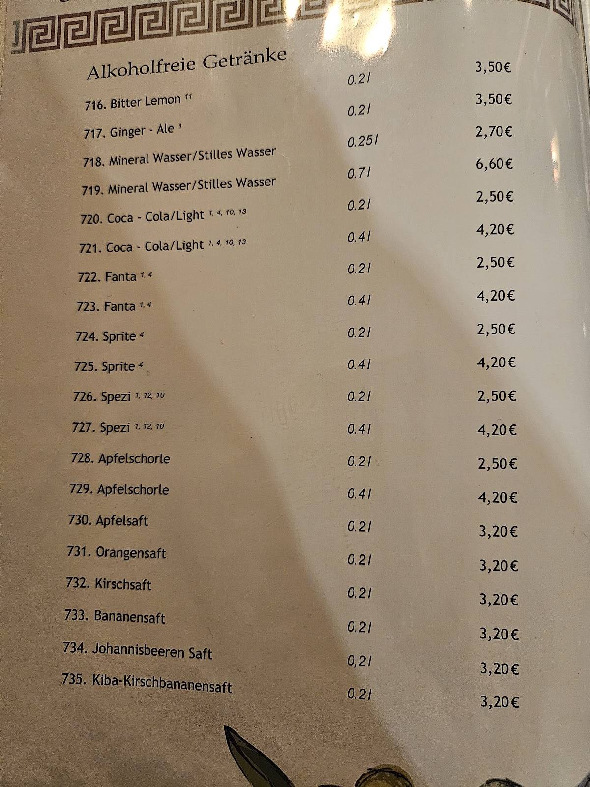 Taverne Samos меню