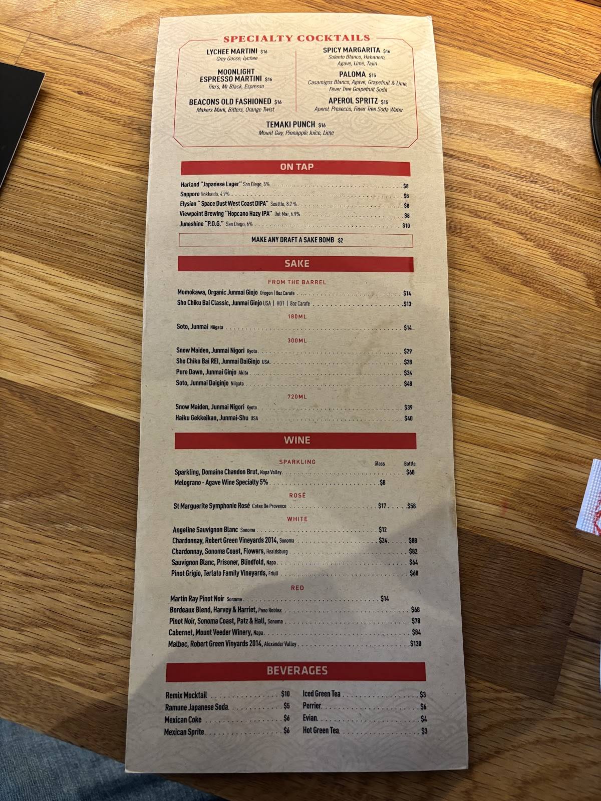 Temaki Bar Sushi меню