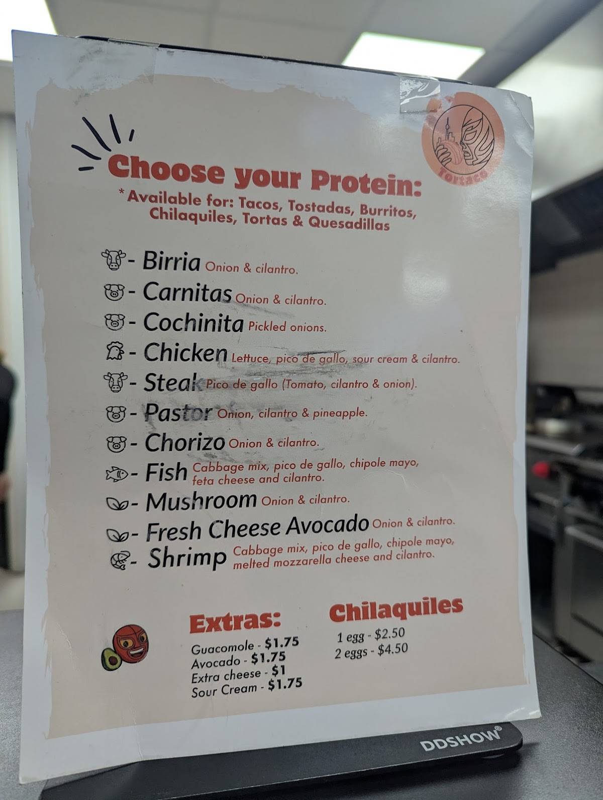 Tortaco меню