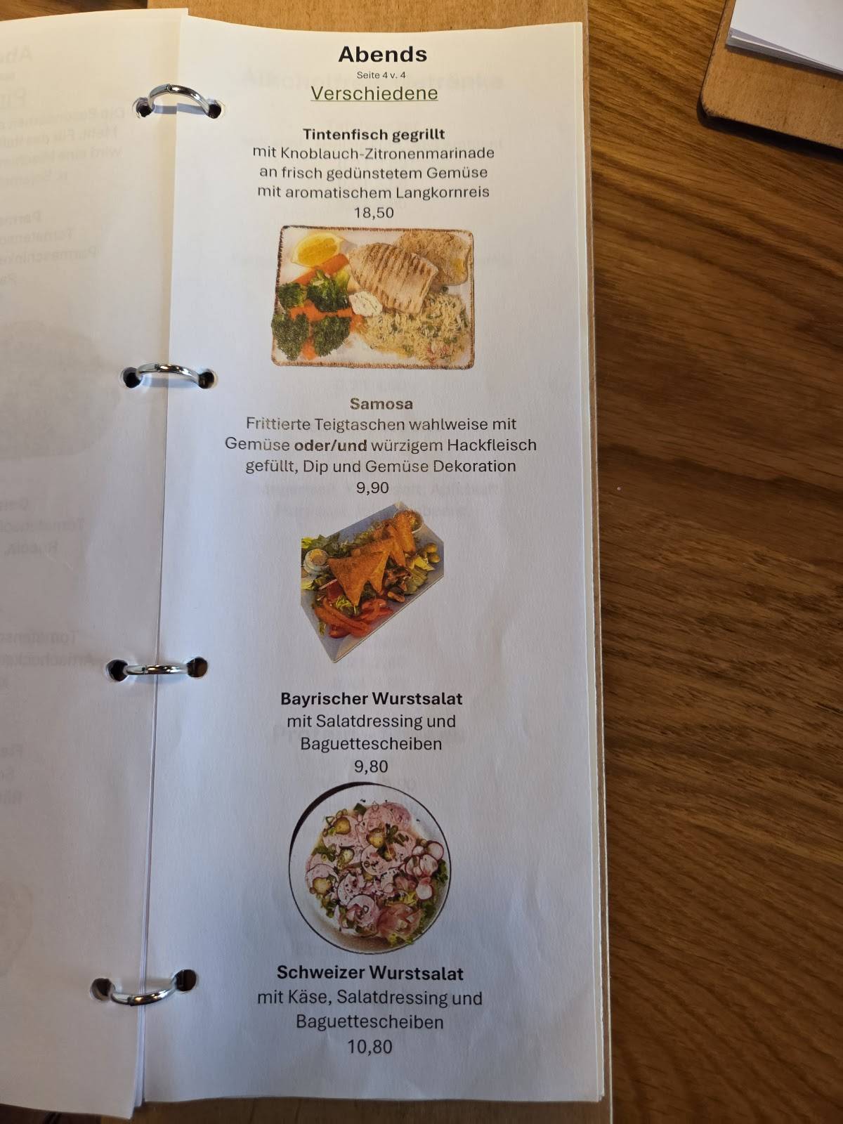 Treff.bistro меню