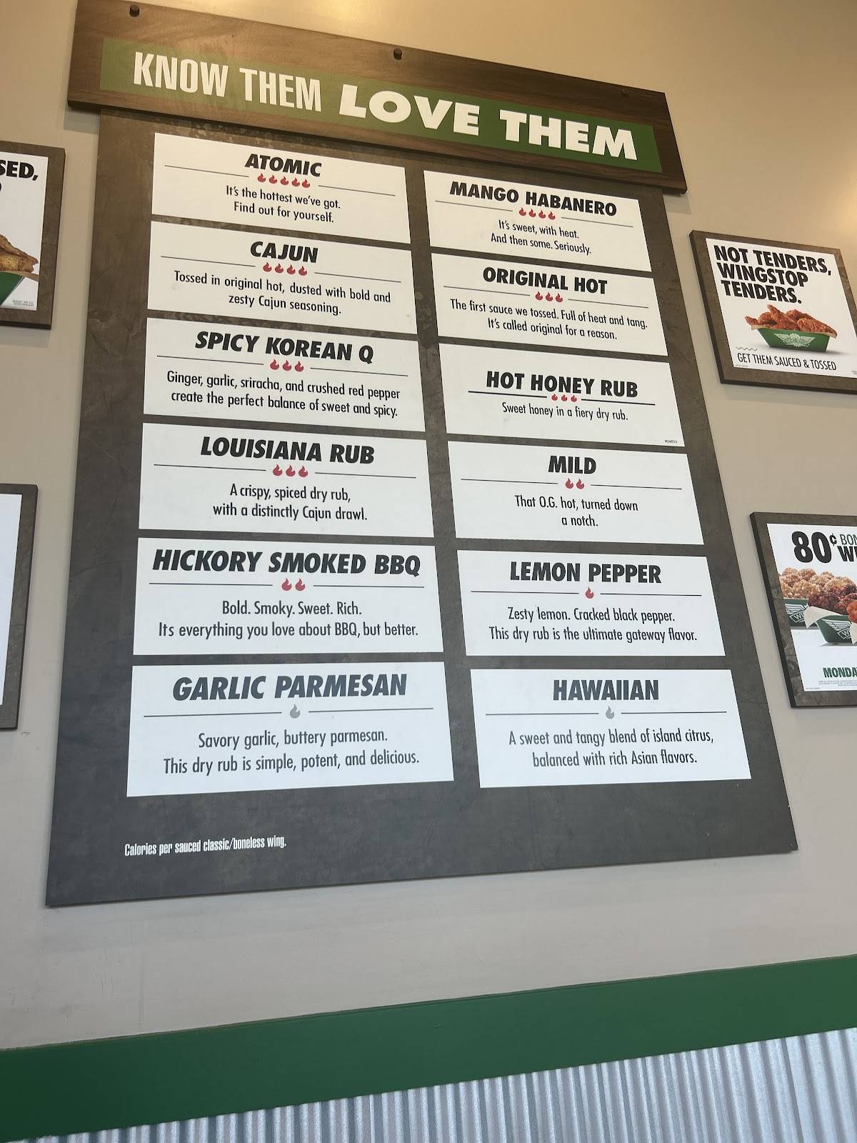 Wingstop меню