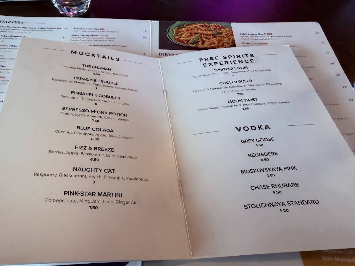Zaazu Restaurant меню