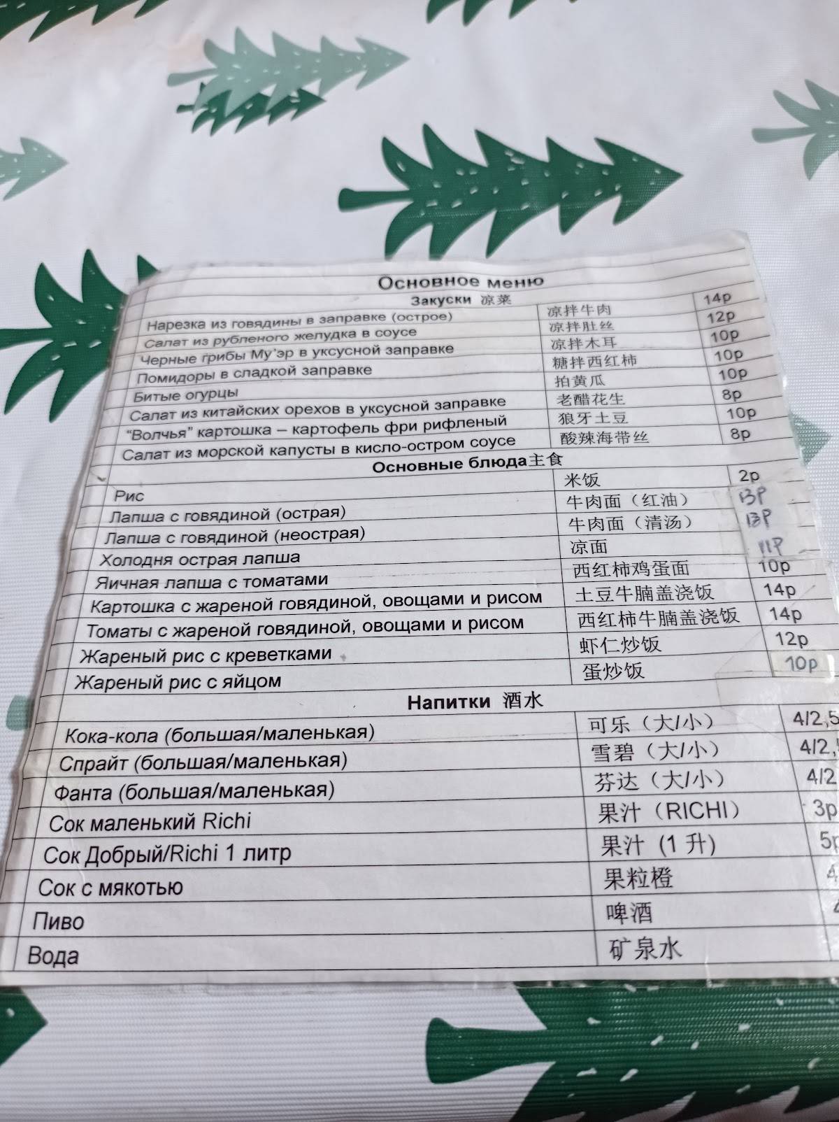 印象餐厅 меню