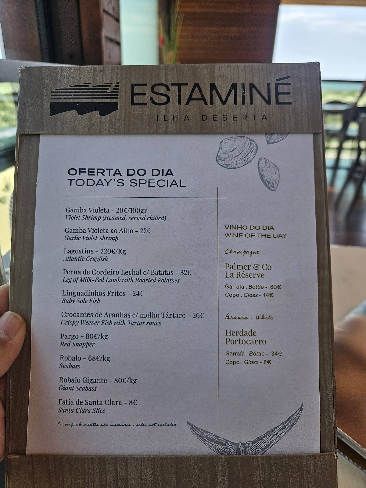 Restaurante Estaminé меню