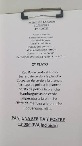 Restaurante La Báscula меню
