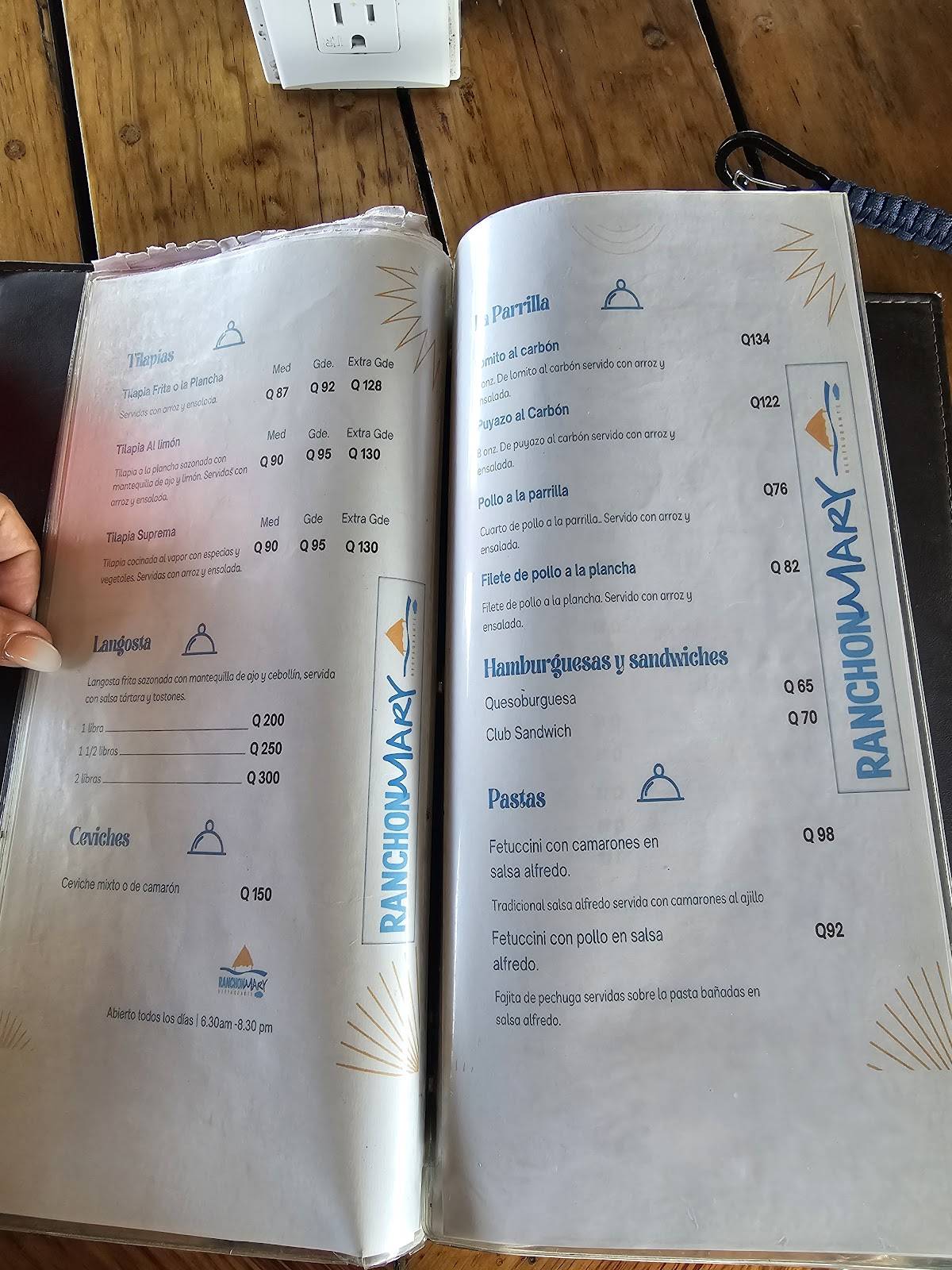Restaurante Ranchon Mary меню