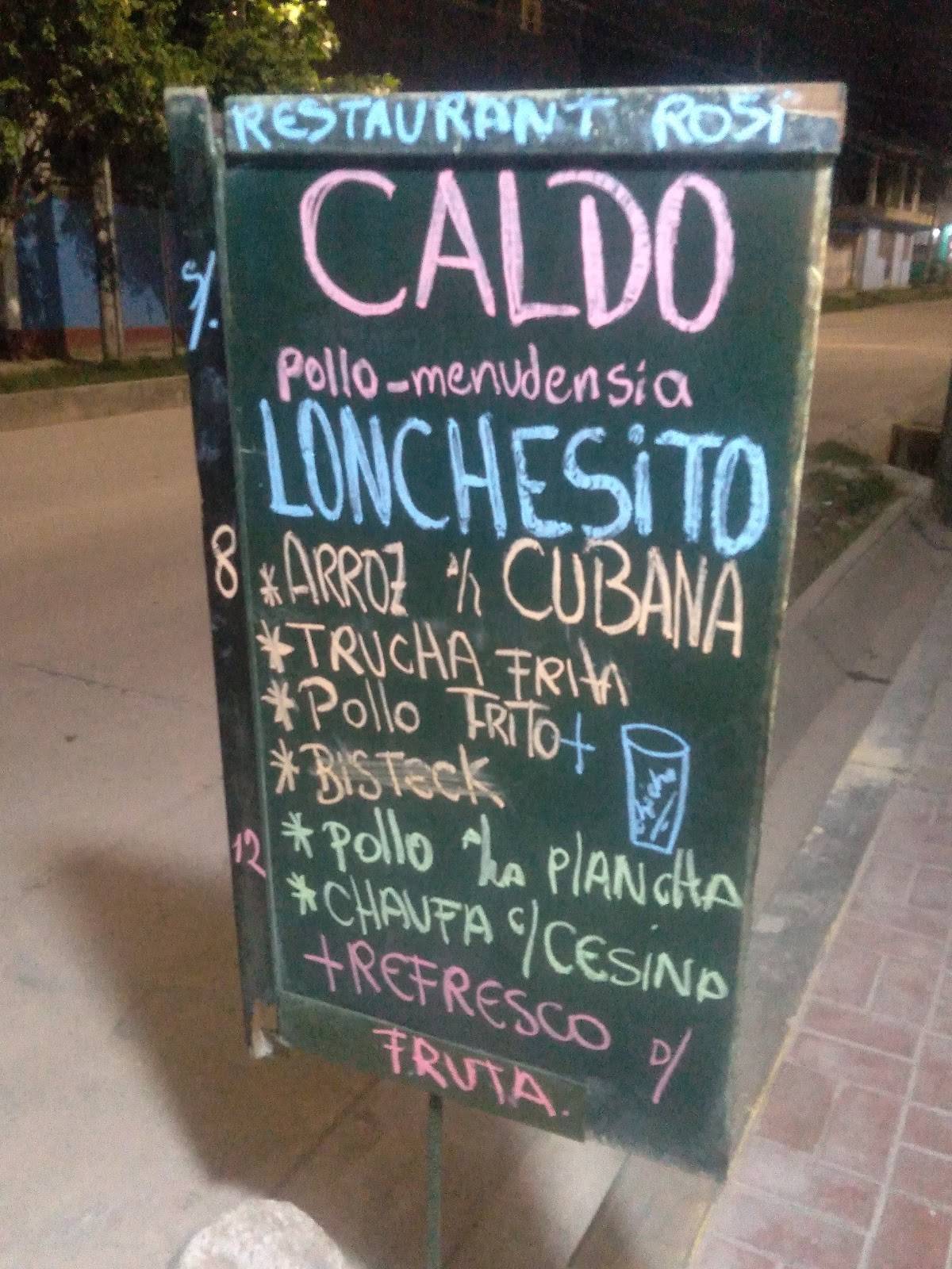 Restaurante Rosi меню