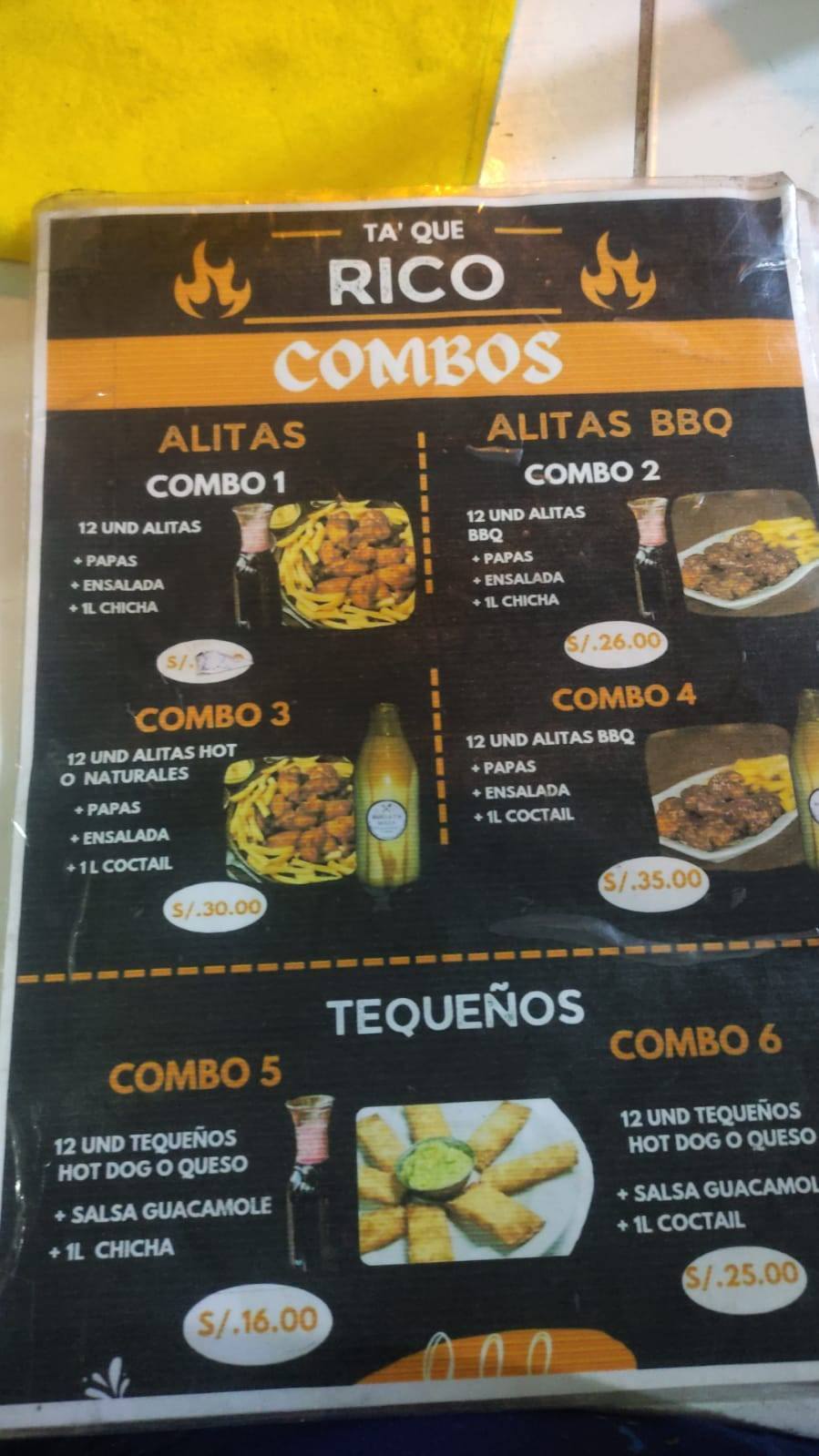 Resto - Bar “Ta’ Que Rico” меню