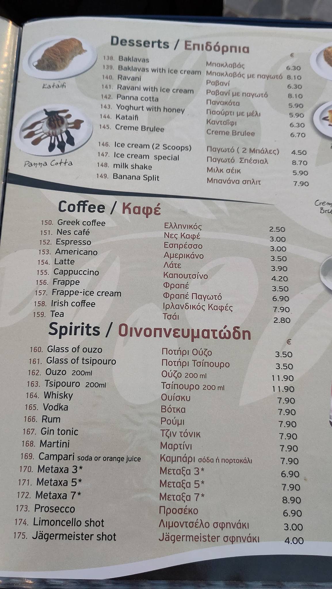 Nimmos меню