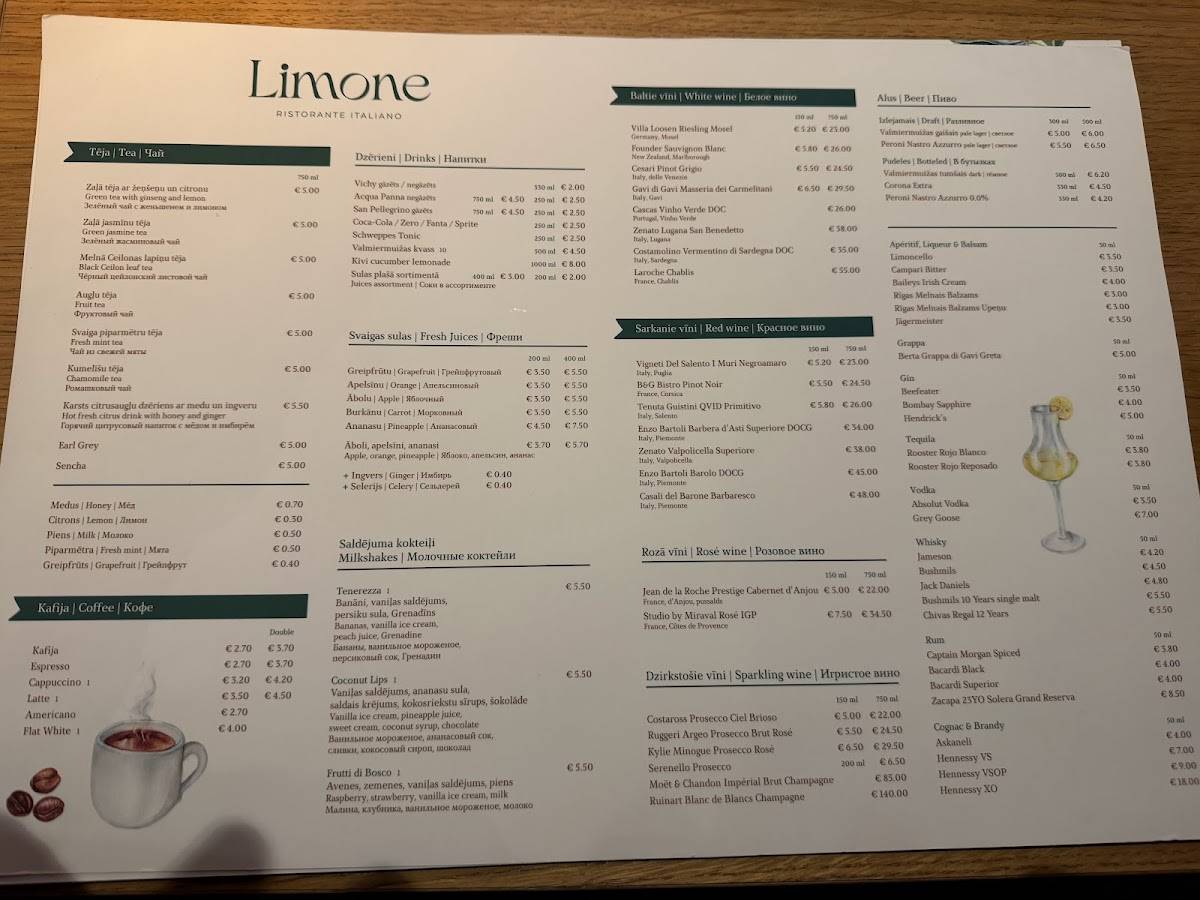 Limone меню