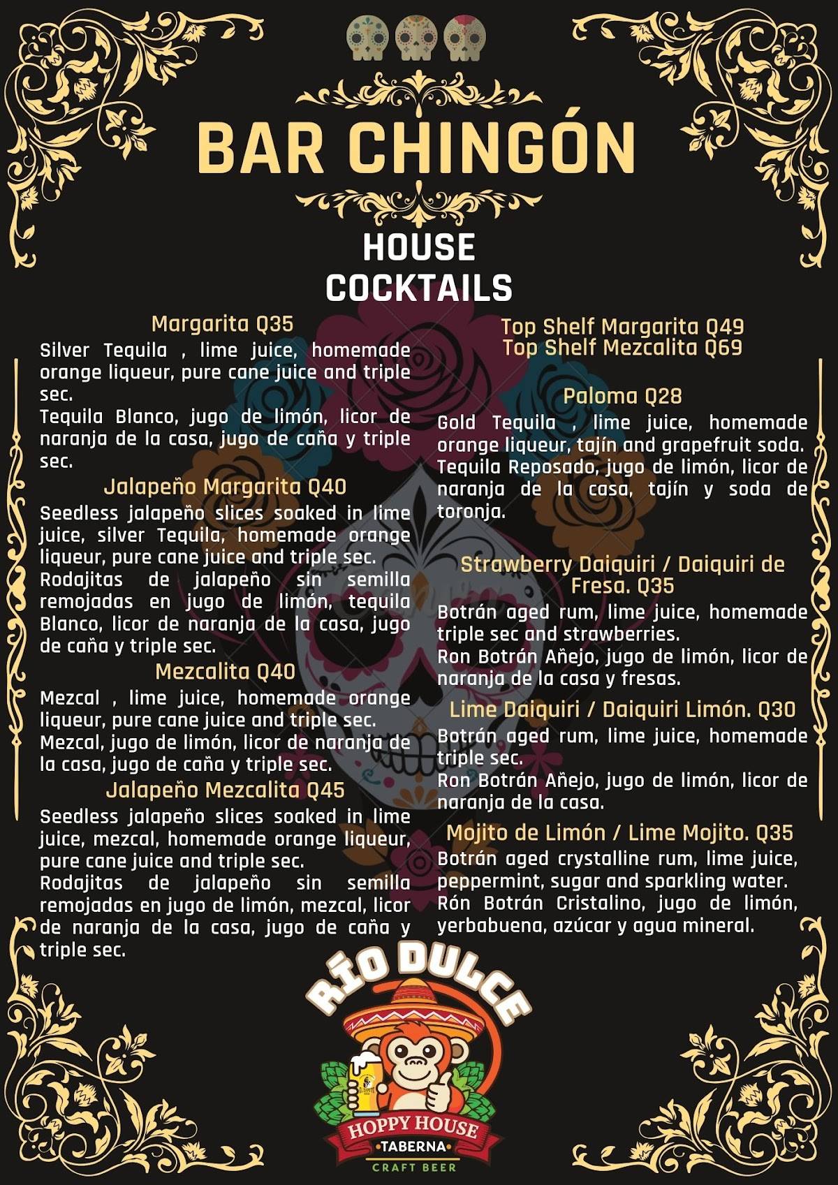 Hoppy House Taberna Río Dulce меню