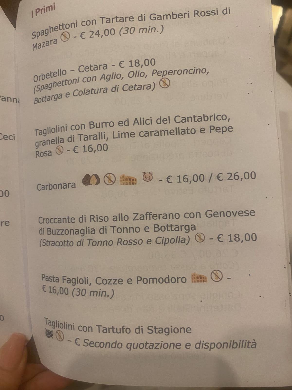 Ristorante Apuleius меню
