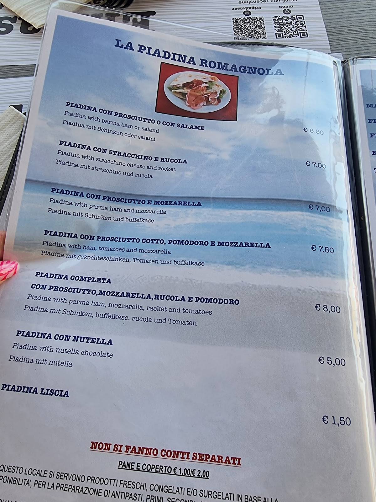 Ristorante Bar Embassy - Riccione Zona Spiaggia меню