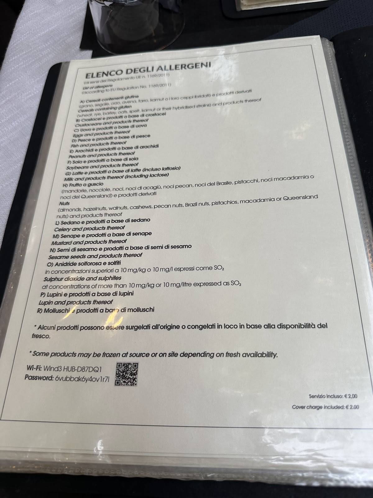 Ristorante Da Augustea a Trastevere меню