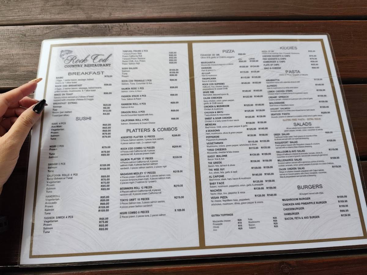 Rock Cod Country Restaurant меню