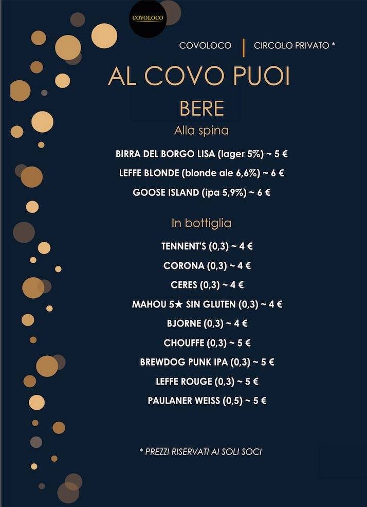 COVOLOCO меню
