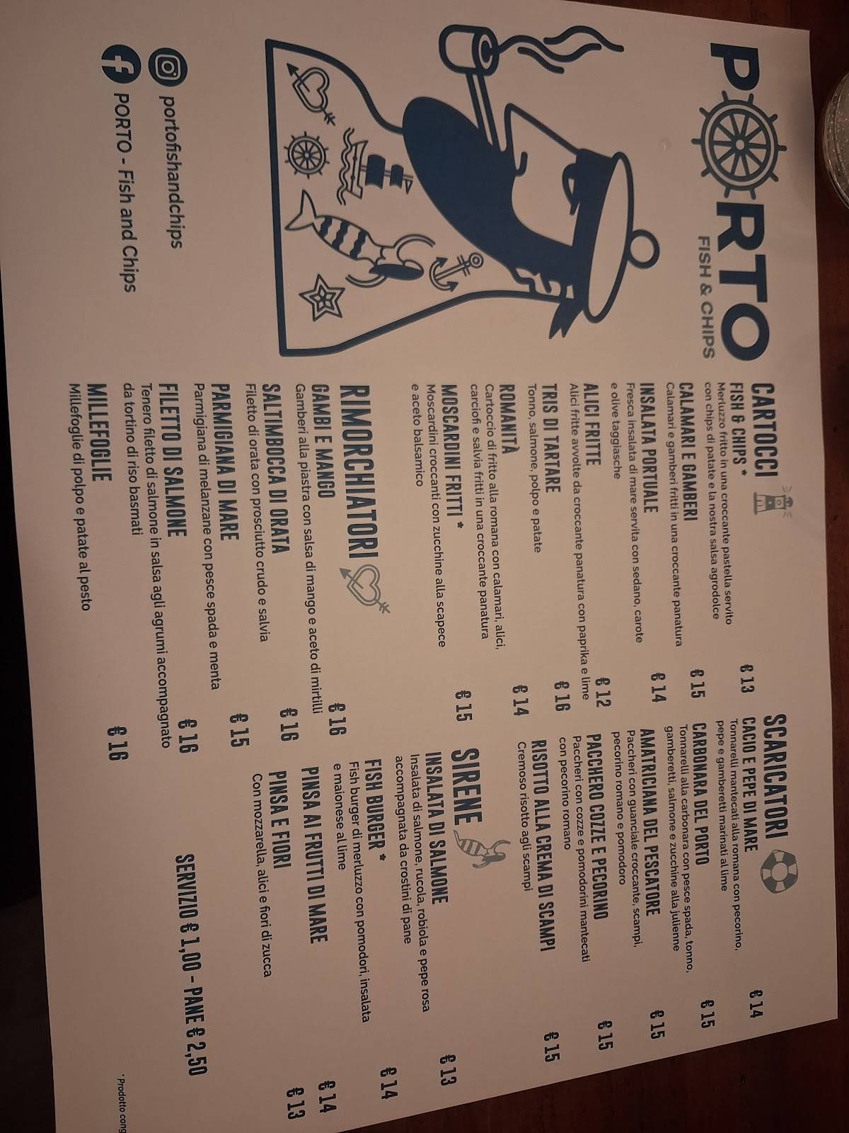 Porto Fish & Chips меню