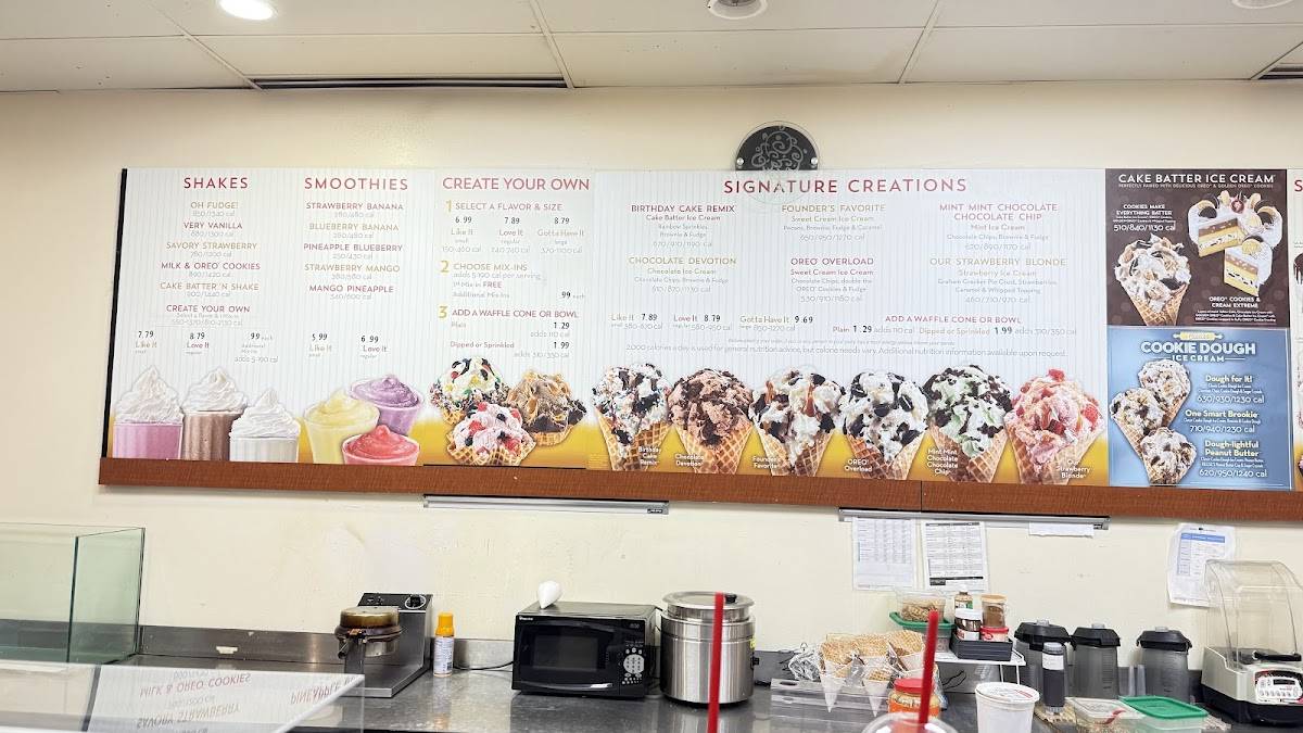 Cold Stone Creamery меню