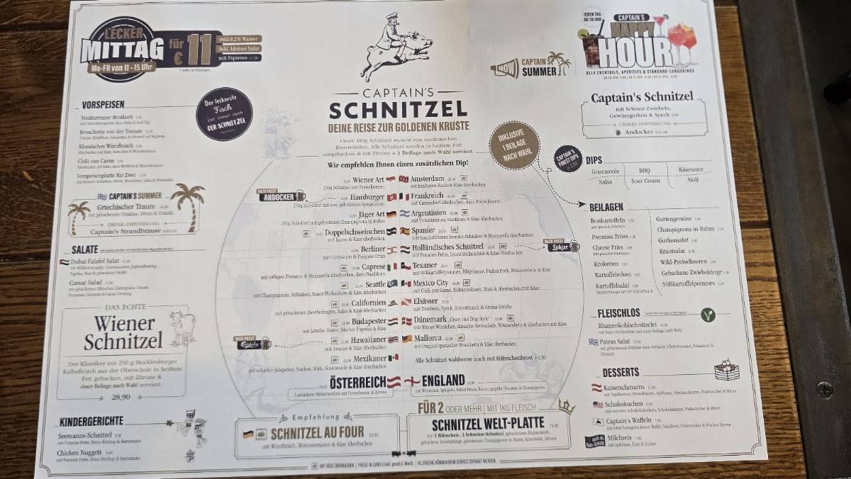 Captain's Schnitzel Rostock-Stadt меню