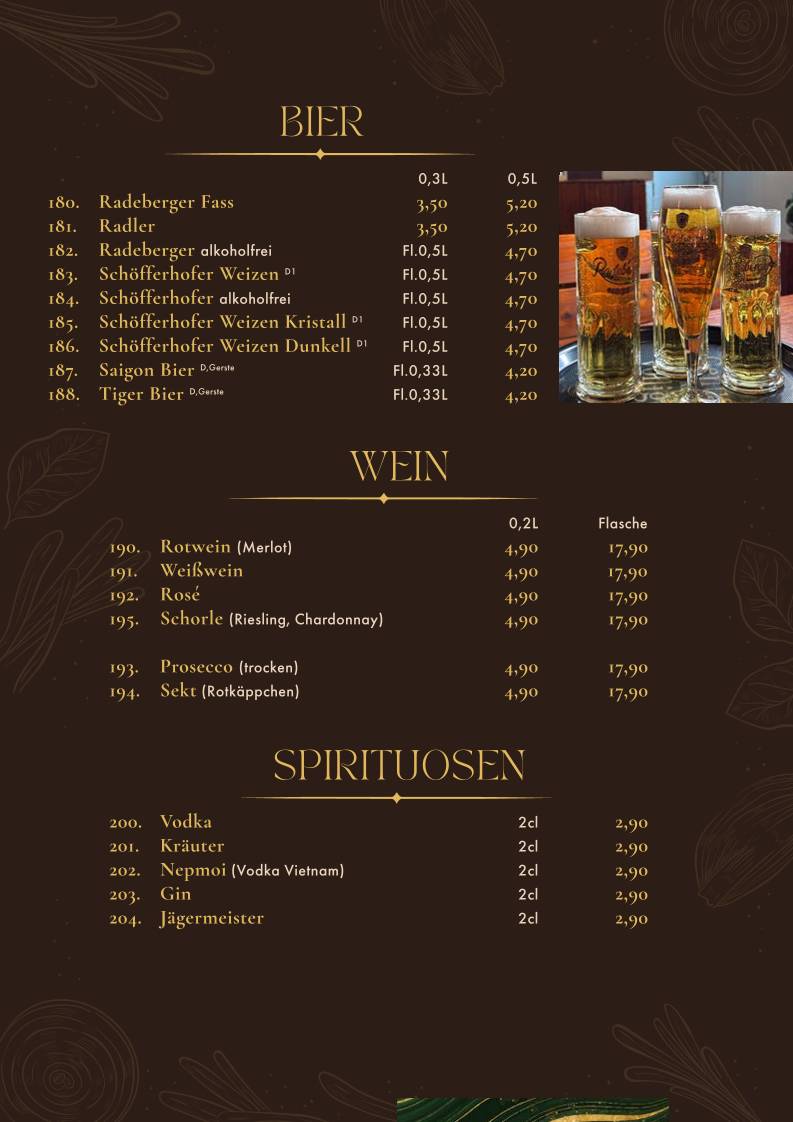Hoa Xuan Restaurant меню