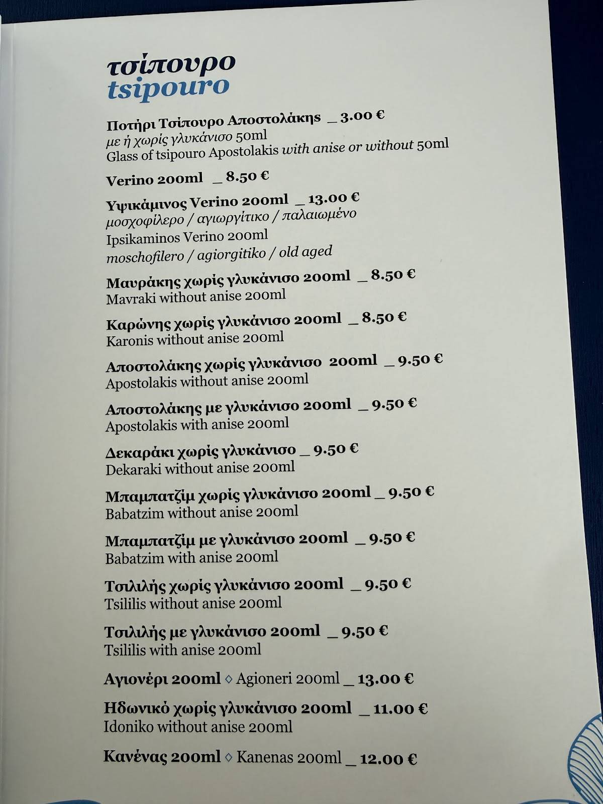 Roulis меню