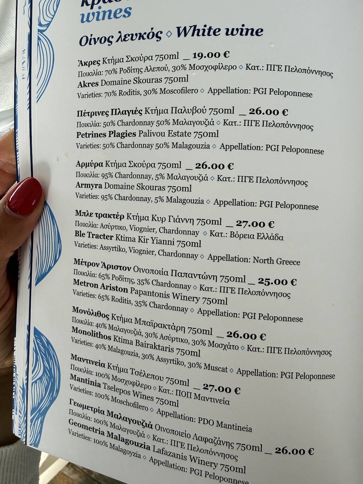 Roulis меню