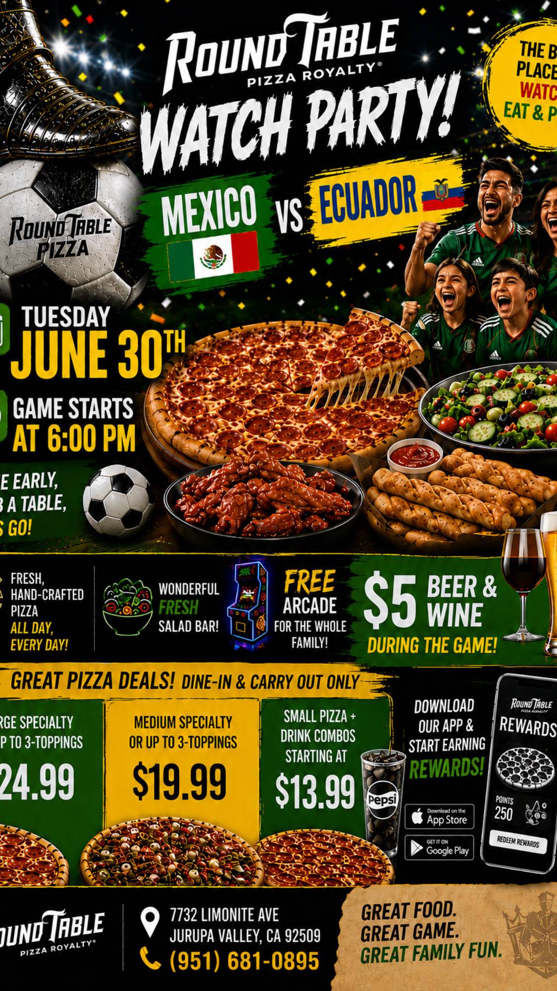 Round Table Pizza Jurupa Valley меню