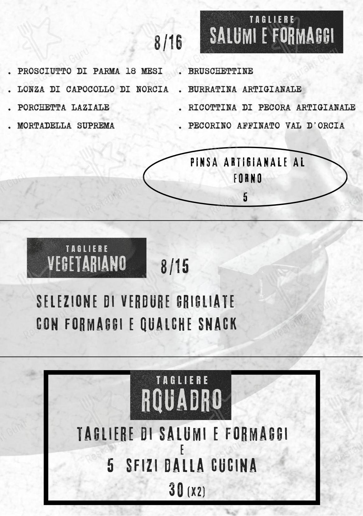 Меню паба и бара Rquadro - 菜单
