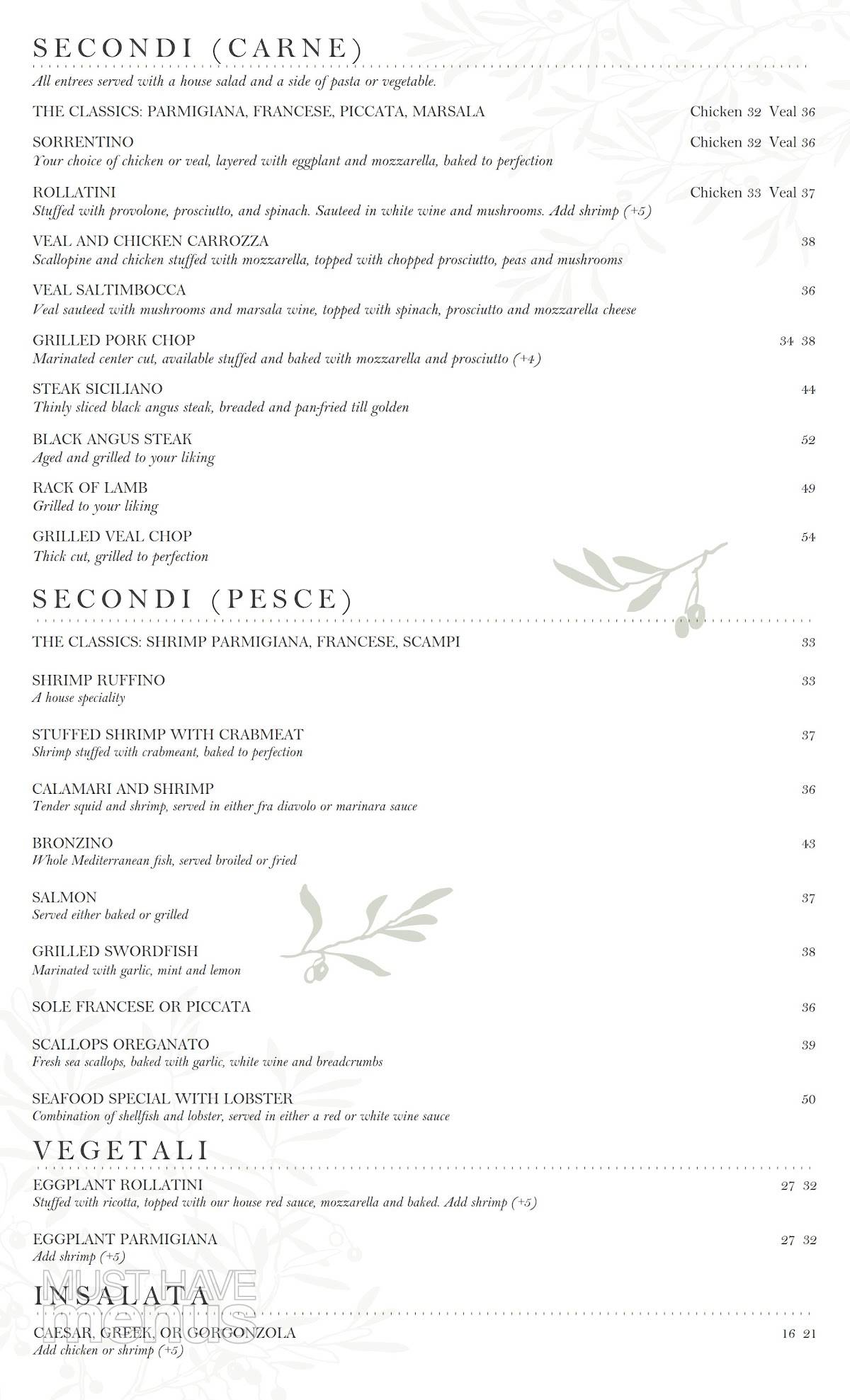 Ruffino Ristorante меню