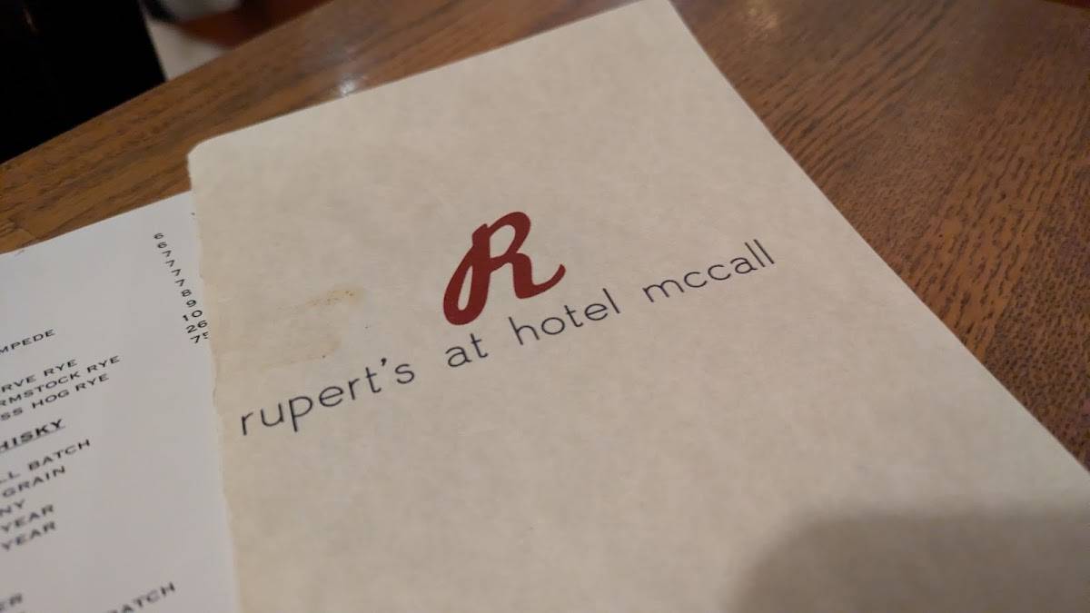 Rupert's Restaurant меню